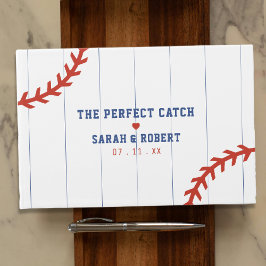 Livro De Visitas Casamento com Pinstripe no Baseball Softball Sport