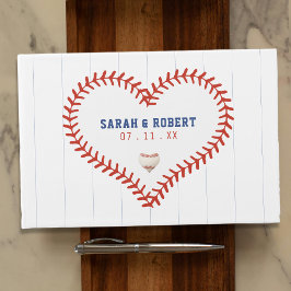 Livro De Visitas Casamento com Pinstripe no Baseball Softball Sport