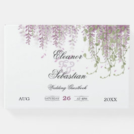 Livro De Visitas Casamento com púrpura da Wisteria Calliografia Rom