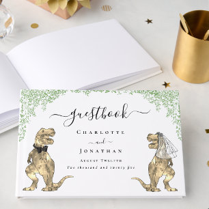 Livro De Visitas Casamento com Tema de Dinossauro Personalizado