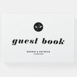 Livro De Visitas Casamento com Tipografia Itálico Negrito e Branco