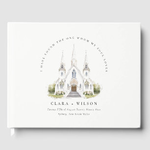 Livro De Visitas Casamento da Igreja Católica Simples Elegante