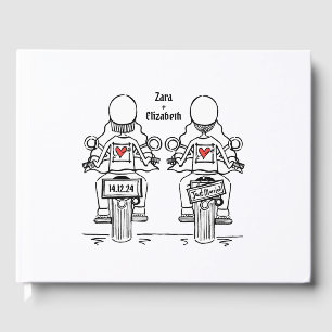 Livro De Visitas Casamento da Noite de Motocicleta Personalizada de