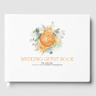 Livro De Visitas Casamento das Flores de Laranja Aquarela