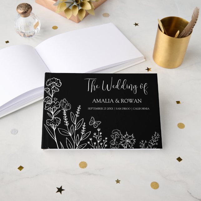 Livro De Visitas Casamento das Flores de Prados (Frente aberta)