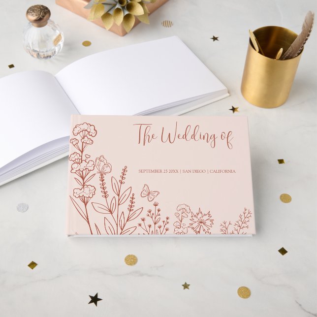 Livro De Visitas Casamento das Flores de Prados (Frente aberta)