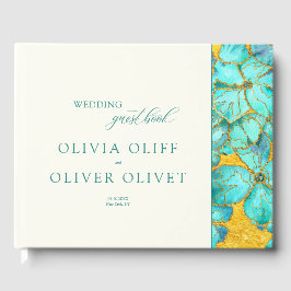 Livro De Visitas Casamento das Flores de Teal