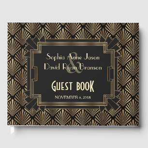Livro De Visitas Casamento de 1920 Dourado de Glam Roaring 20