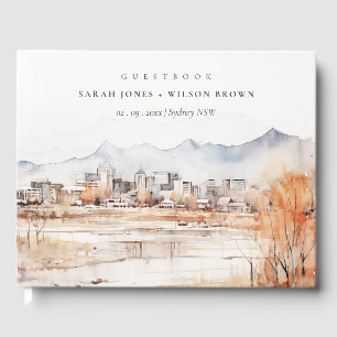 Livro De Visitas Casamento de Aquarela de Utah, no lago de sal míni