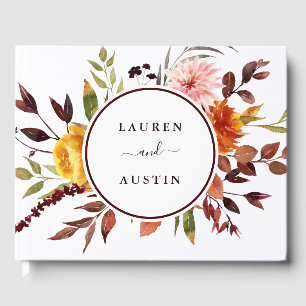 Livro De Visitas Casamento de Aquarela do Jardim do outono