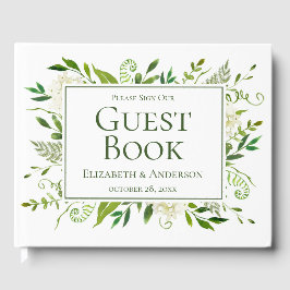 Livro De Visitas Casamento de Aquarela Floral com Hortênsias Branca