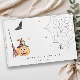 Livro De Visitas Casamento de Aranha-Aranha-de-Abóbora-de-Halloween