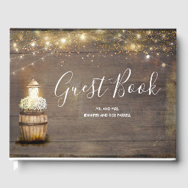 Livro De Visitas Casamento de barril de vinho Rústico Lanterna do B