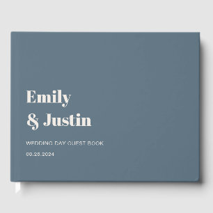 Livro De Visitas Casamento de bege azul Marinho minimalista moderno