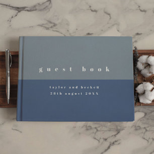 Livro De Visitas Casamento de Bloco de Cor Azul Dusty