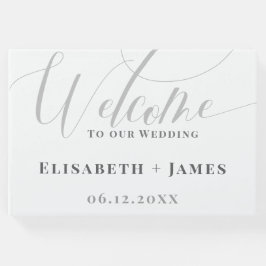 Livro De Visitas Casamento de boas-vindas moderno com caligrafia mi