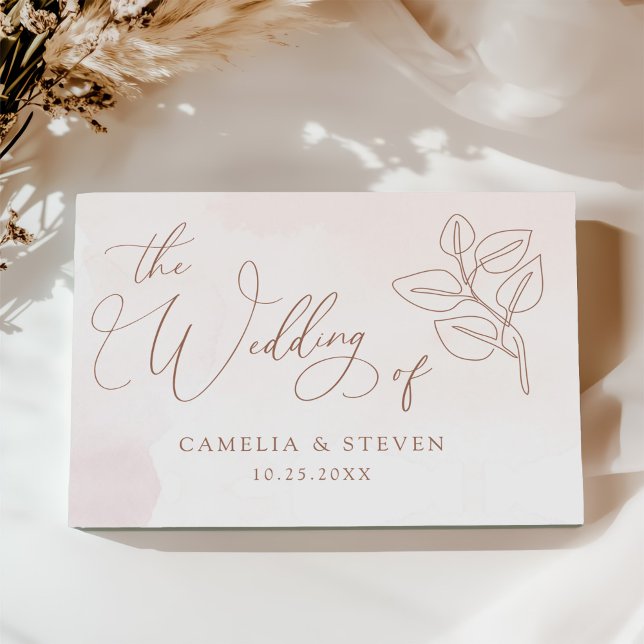 Livro De Visitas Casamento de Boho Botânico Minimalista (Criador carregado)