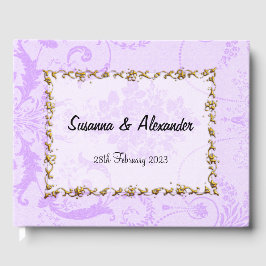 Livro De Visitas Casamento de Boho Roxo Elegante