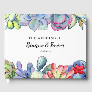 Livro De Visitas Casamento de cactus aquarela