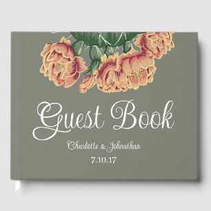 Livro De Visitas Casamento de Cactus Flor do Deserto Elegante