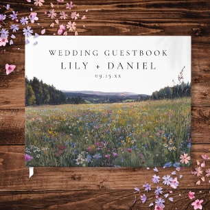 Livro De Visitas Casamento de Campo Floral de Flores Silvestres em