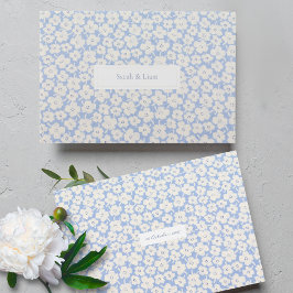 Livro De Visitas Casamento de Casais Florais Chic Blue & White