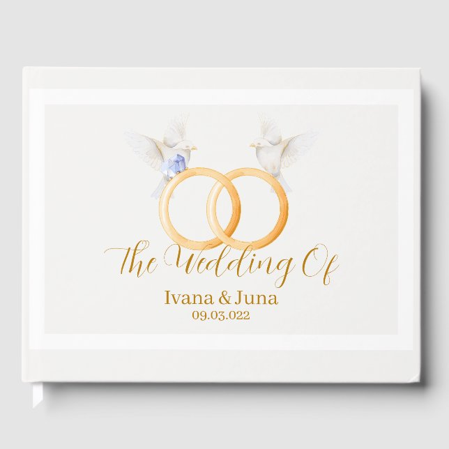 Livro De Visitas Casamento de Casal Azul de Boca Simples ADELLE (Frente)