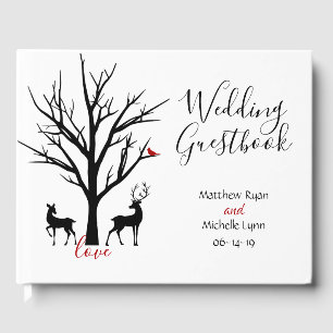 Livro De Visitas Casamento de Casal de Veado Silhuette