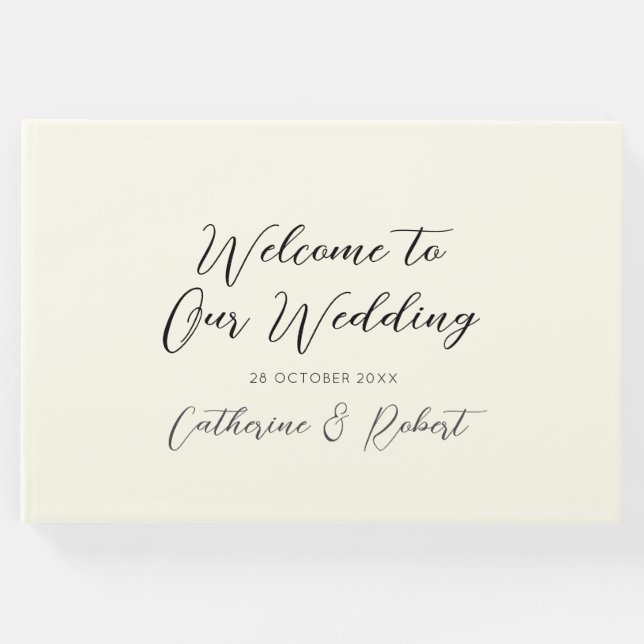 Livro De Visitas Casamento de cervejeiros de cervo branco preto Ele (Frente)