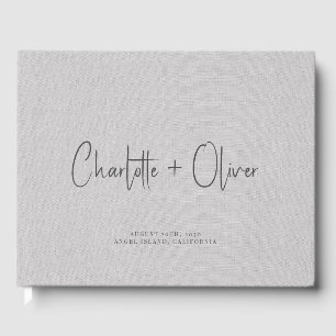 Livro De Visitas Casamento de Cinzas personalizadas minimalista mod