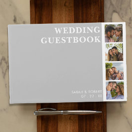 Livro De Visitas Casamento de Colagem de Booth com Foto Branca e ci