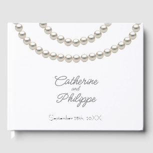 Livro De Visitas Casamento de Colar Elegante de Prata