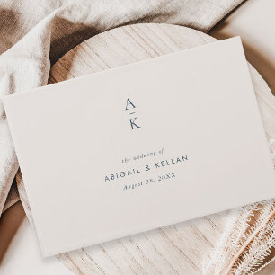 Livro De Visitas Casamento de Combinação de Mistura de Monograma Az