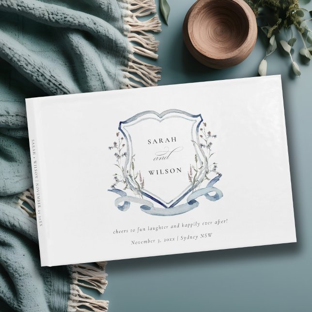 Livro De Visitas Casamento de Crest Crest, de flor selvagem azul El (Criador carregado)