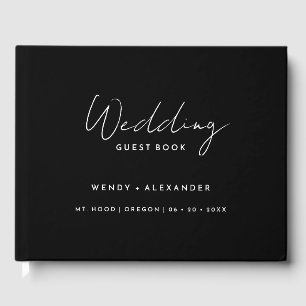 Livro De Visitas Casamento de Crest do Monograma do Script Moderno