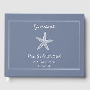 Livro De Visitas Casamento de Derrame Azul