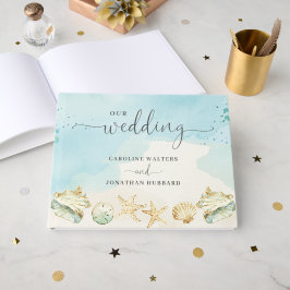 Livro De Visitas Casamento de Destino Costeiro do Oceano de Praia