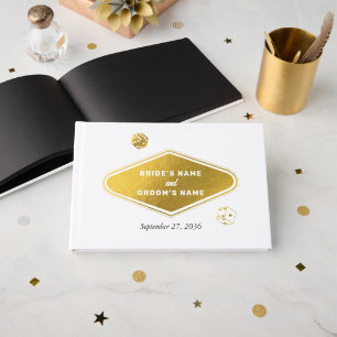 Livro De Visitas Casamento de Destino de Las Vegas Dourado