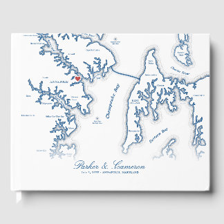 Livro De Visitas Casamento de Destino do Mapa de Annapolis Maryland