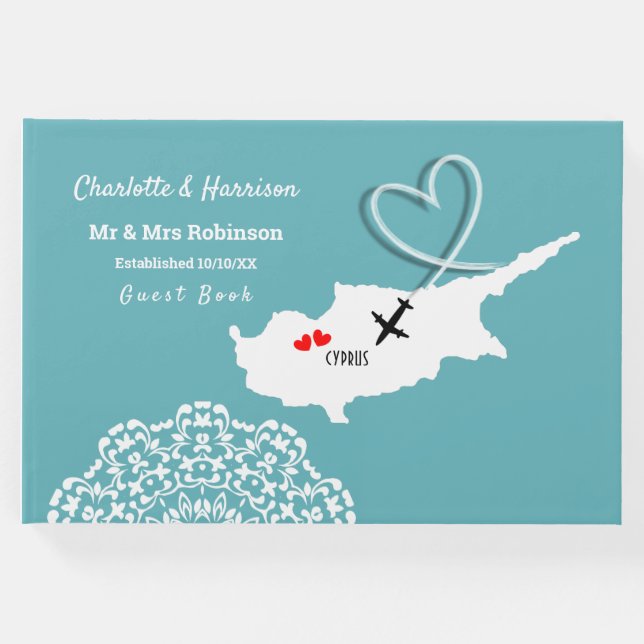 Livro De Visitas Casamento de Destino em Chipre (Frente)