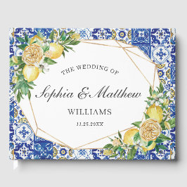 Livro De Visitas Casamento de Destino Floral de Limão-Chic