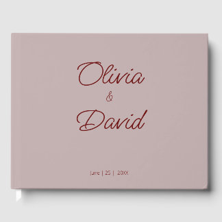 Livro De Visitas Casamento de Elegante Dusty Rosa