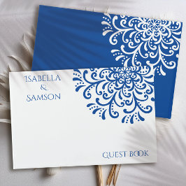 Livro De Visitas Casamento De Fardo Azul Whimsical
