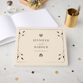 Livro De Visitas Casamento de Fazenda Ranch Boho Ferradura Ocidenta