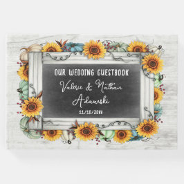 Livro De Visitas Casamento de Fazendas de Placas de Girassol Russo