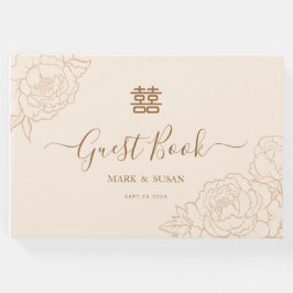 Livro De Visitas Casamento de Felicidade Dupla Chinesa