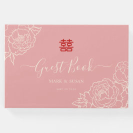 Livro De Visitas Casamento de Felicidade Dupla Chinesa