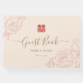 Livro De Visitas Casamento de Felicidade Dupla Chinesa