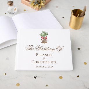Livro De Visitas Casamento de Feriado Minimalista de natais vintage