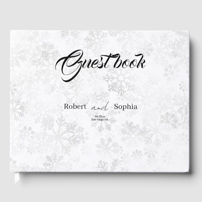 Livro De Visitas Casamento de Floco de Neve de Inverno (Frente)